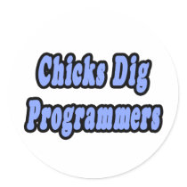 Chicks Dig Programmers stickers by Programmer_Shirts Chicks Dig Programmers stickers