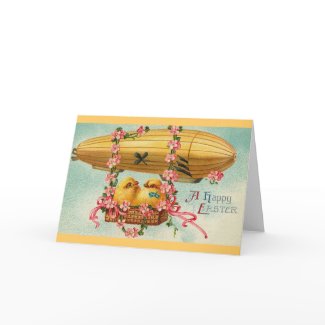 Chicks Fly in a Airship card