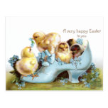 Chicks in a Shoe Vintage Easter Card Postcard