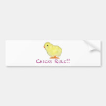 Chicks Rule Side Transparent Bumper Stickers