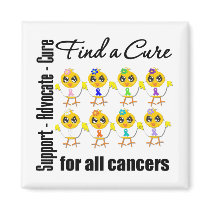 Chicks United to Find A Cure For All Cancers magnets by chicktshirts Chicks United to Find A Cure For All Cancers magnets