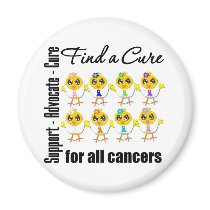 Chicks United to Find A Cure For All Cancers magnets by chicktshirts Chicks United to Find A Cure For All Cancers magnets