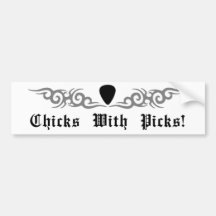Chicks with picks Tribal Design Bumper Stickers
