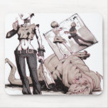 chics vs dinos vs zombies Mousepad