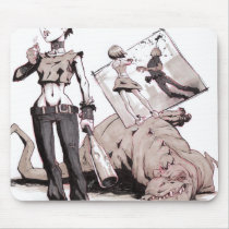 chics vs dinos vs zombies Mousepad mousepads