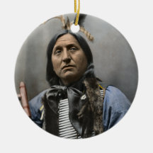 Chief Left Hand Bear Ogala Sioux Vintage Christmas Ornaments