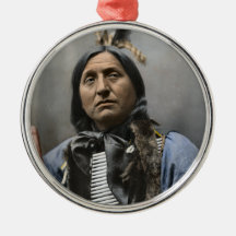 Chief Left Hand Bear Ogala Sioux Vintage Christmas Tree Ornament