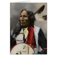 Chief Strikes With Nose, Oglala Sioux  1899 Greeting Cards
