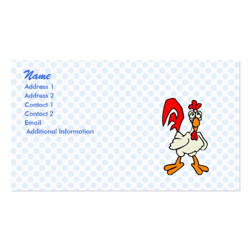 Chiggy Chicken Business Cards (front side)