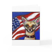 Chihuahua American Flag Cards