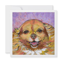 Chihuahua art - Adorable fun smiling happy girl Personalized Announcements