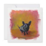 Chihuahua art cute black dog original painting custom invite