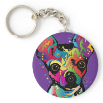 Chihuahua Art Keychain