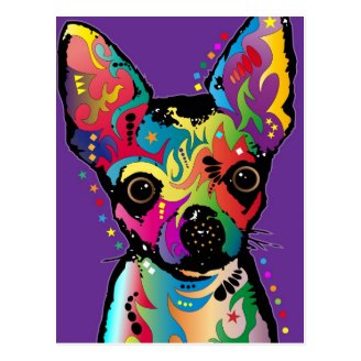 Chihuahua Art Postcard