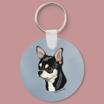 Chihuahua Black & Tan Keychain