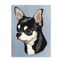 Chihuahua Black & Tan Postcard by KandeeK9Designs Chihuahua Black & Tan Postcard