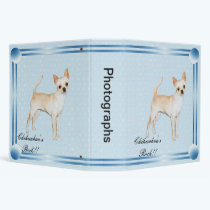Chihuahua ~ Blue w/ White Diamonds Design binders