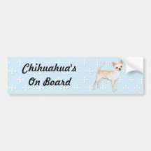 Chihuahua ~ Blue w/ White Diamonds Design Bumper Stickers