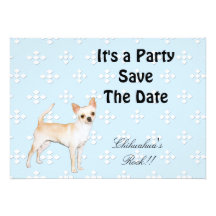 Chihuahua ~ Blue w/ White Diamonds Design Announcements