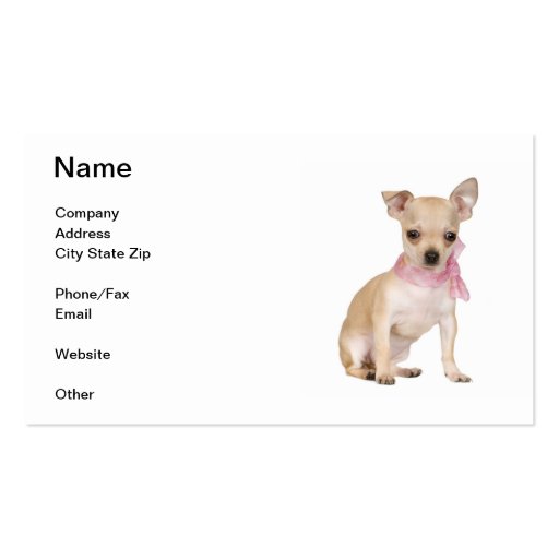 Chihuahua Business Card (front side)