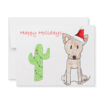 Chihuahua Cactus Christmas invitations
