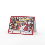 Chihuahua Christmas Card Santa Sled and Bears