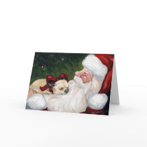 "Chihuahua Cozy Christmas" Dog Art Greeting Card