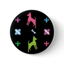 Chihuahua Designer Print Pinback Buttons