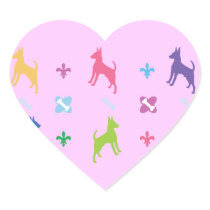 Chihuahua Designer Print Heart Sticker