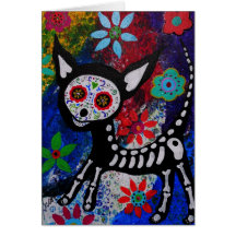 Chihuahua Dia De los Muertos by Prisarts Cards