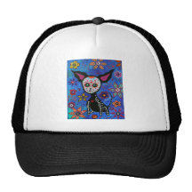 Chihuahua Dia de los Muertos Hat