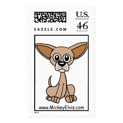Chihuahua Digital Art Cartoon Postage by ShopMEMall