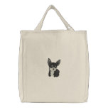 Chihuahua Dog Art Embroidery Tote Bag