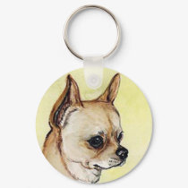 "Chihuahua" Dog Art Keychain by CharlottesWebArt "Chihuahua" Dog Art Keychain