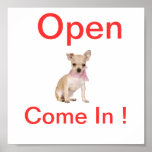 Chihuahua Dog Open Sign Posters