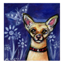 Chihuahua eyes butterfly posters