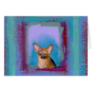 Chihuahua fun cute little toy dogs unique art card
