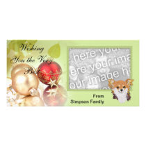 Chihuahua ~ Green Leaves Design Custom Photo Card