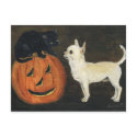 "Chihuahua Halloween" Art Reproduction Postcard