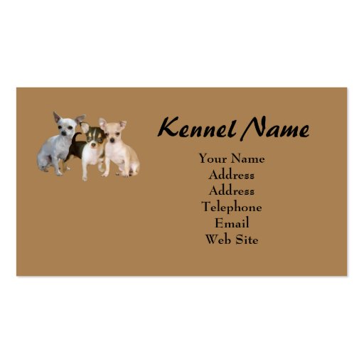 Chihuahua Happy Trio Breeder Business Card (back side)