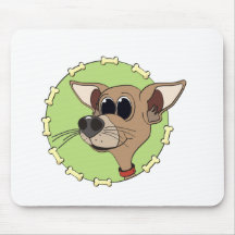 Chihuahua Head Green Mouse Pad
