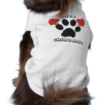 Chihuahua Hearts Paw Print Dog T-Shirt pet clothing by mickeyelvis128 Chihuahua Hearts Paw Print Dog T-Shirt pet clothing