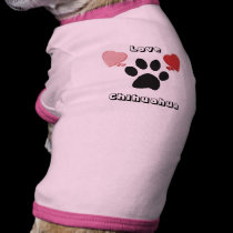 Chihuahua Hearts Paw Print Dog T-Shirt pet clothing by mickeyelvis128 Chihuahua Hearts Paw Print Dog T-Shirt pet clothing