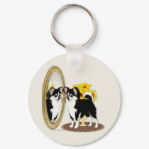 Chihuahua In A Mirror Keychain by KandeeK9Designs Chihuahua In A Mirror Keychain