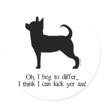 Chihuahua Kick Ass Stickers by ScottInk Chihuahua Kick Ass Stickers