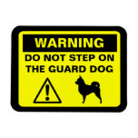 Chihuahua (Long Haired) Guard Dog Warning Rectangle Magnet