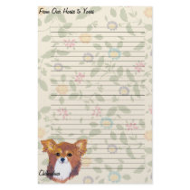 Chihuahua ~ Longhaired Portrait Stationery Design