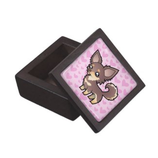 Cute Caroon Longhaired Chihuahua Love Hearts Premium Gift Box Cute Caroon Longhaired Chihuahua Love Hearts Premium Gift Box