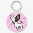 Chihuahua Love (smooth coat) keychain