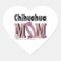 Chihuahua MOM Heart Stickers